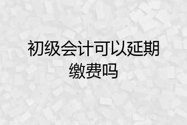 初级会计可以延期缴费吗