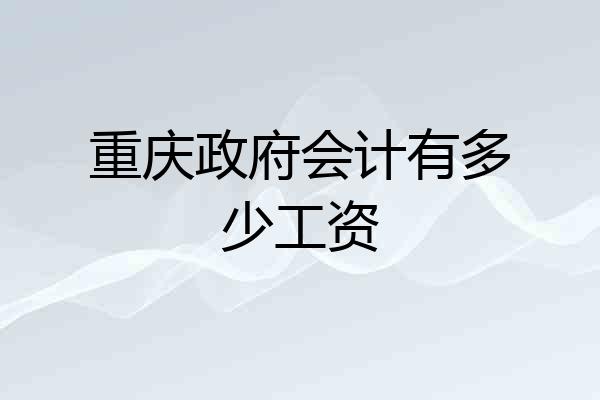 重庆政府会计有多少工资