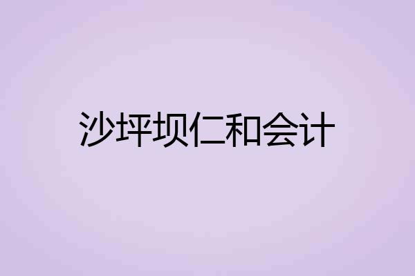 沙坪坝仁和会计