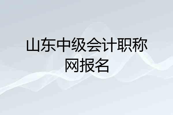 山东中级会计职称网报名