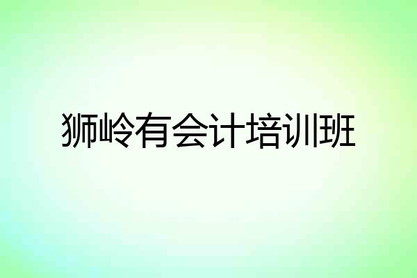 狮岭有会计培训班
