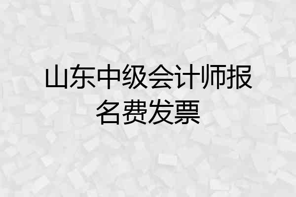 山东中级会计师报名费发票