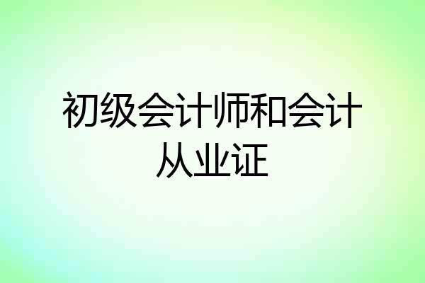 初级会计师和会计从业证