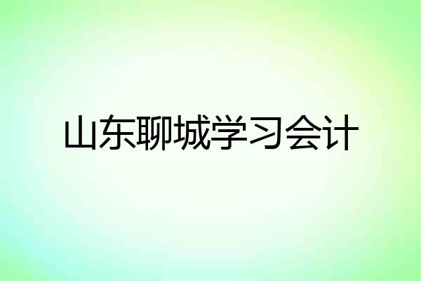 山东聊城学习会计