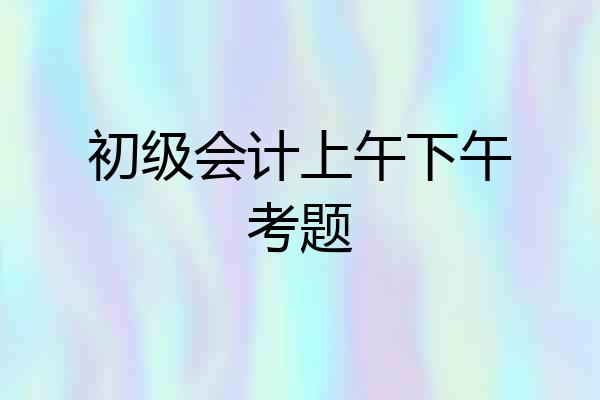 初级会计上午下午考题