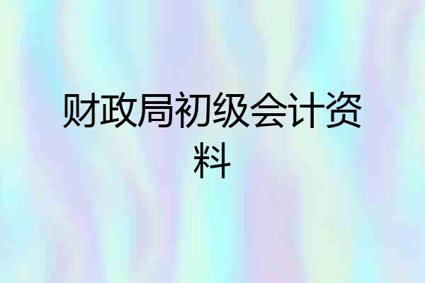 财政局初级会计资料