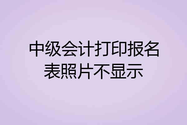 中级会计打印报名表照片不显示