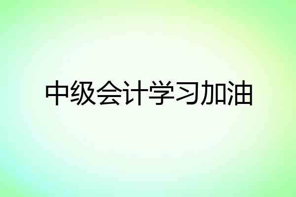 中级会计学习加油