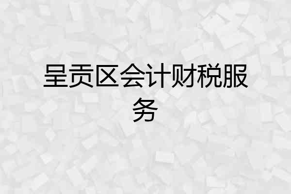 呈贡区会计财税服务