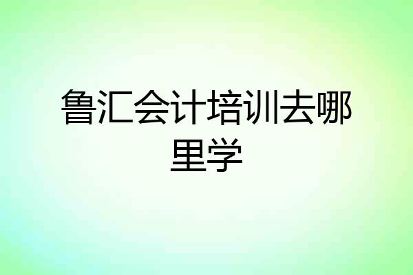 鲁汇会计培训去哪里学