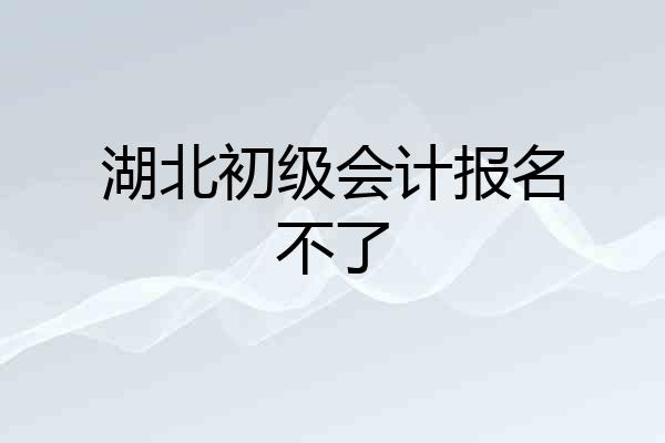 湖北初级会计报名不了