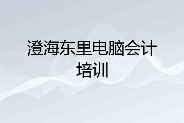 澄海东里电脑会计培训