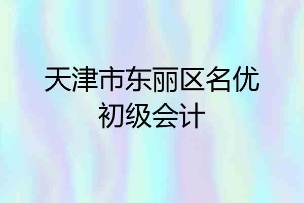 天津市东丽区名优初级会计