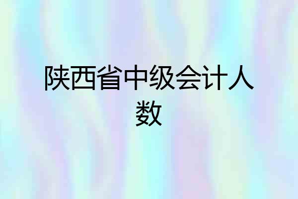 陕西省中级会计人数