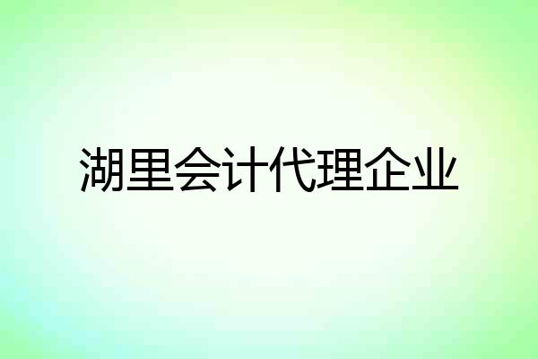 湖里会计代理企业