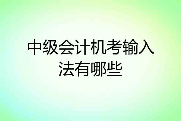 中级会计机考输入法有哪些