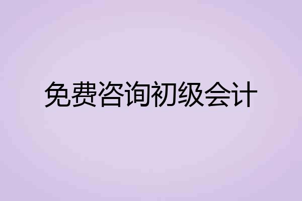 免费咨询初级会计