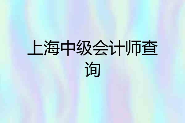 上海中级会计师查询