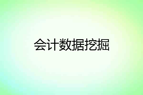 会计数据挖掘