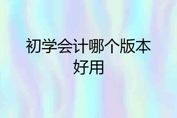 初学会计哪个版本好用