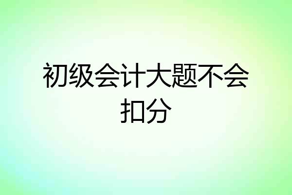 初级会计大题不会扣分