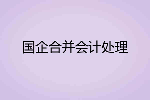 国企合并会计处理