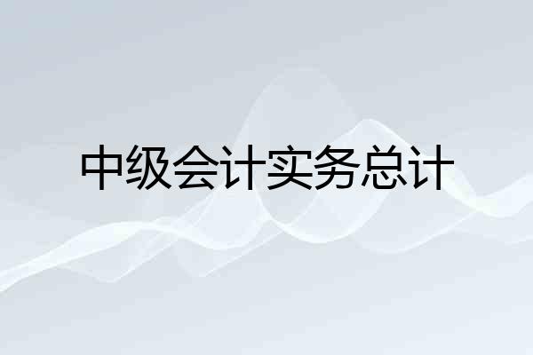 中级会计实务总计