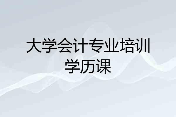 大学会计专业培训学历课
