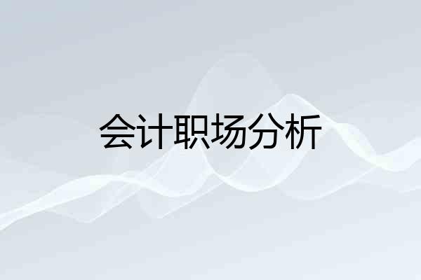 会计职场分析