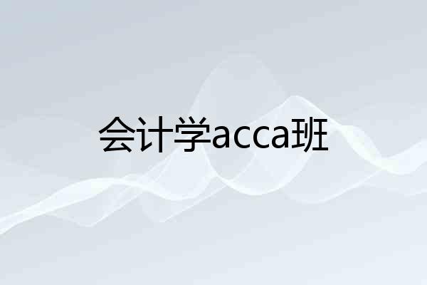 会计学acca班