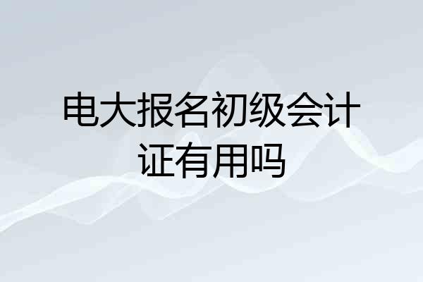 电大报名初级会计证有用吗
