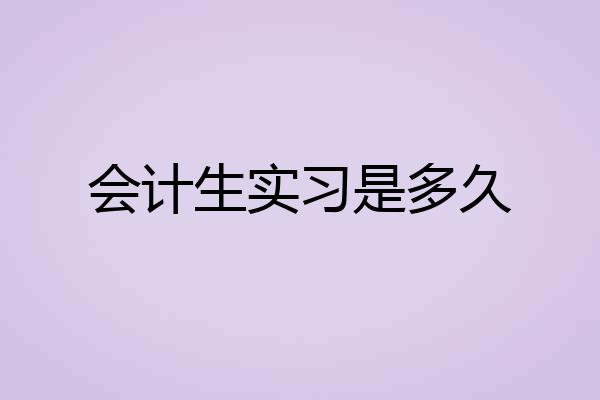 会计生实习是多久