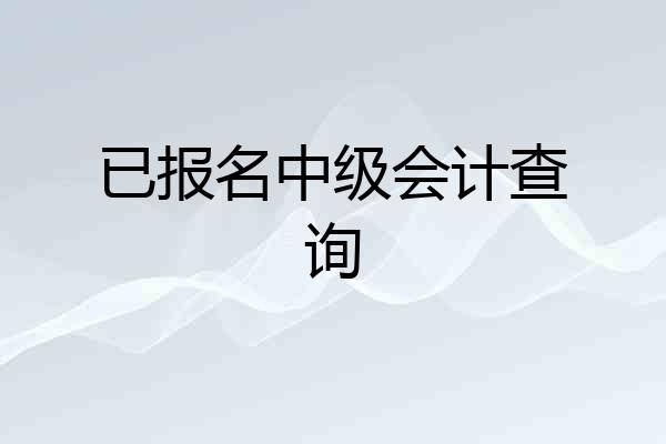 已报名中级会计查询