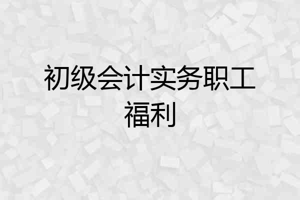 初级会计实务职工福利