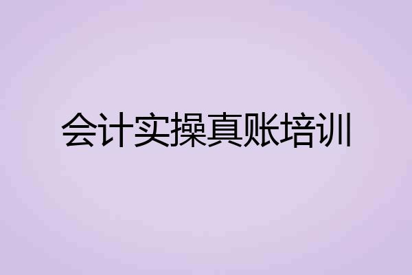 会计实操真账培训
