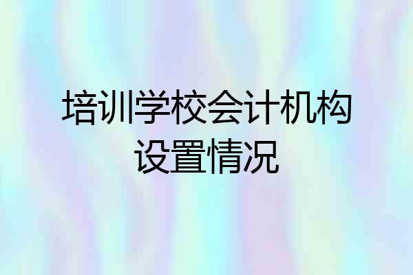 培训学校会计机构设置情况
