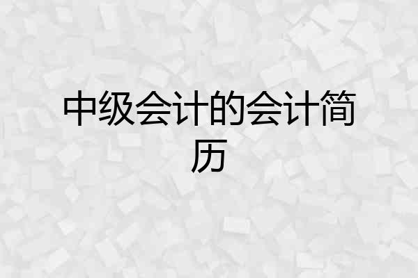 中级会计的会计简历