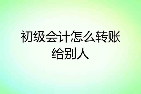 初级会计怎么转账给别人