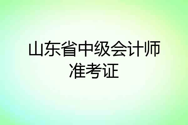 山东省中级会计师准考证