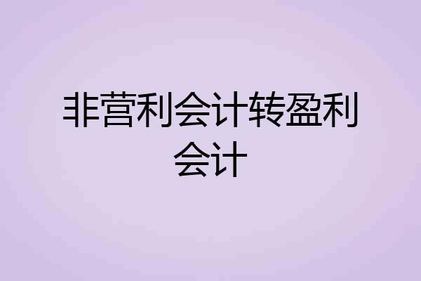 非营利会计转盈利会计