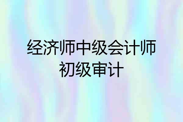 经济师中级会计师初级审计