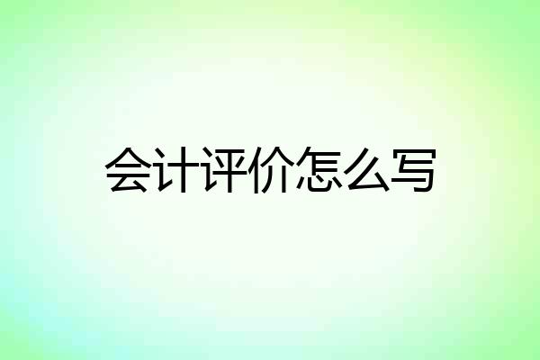 会计评价怎么写