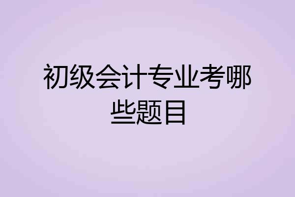初级会计专业考哪些题目