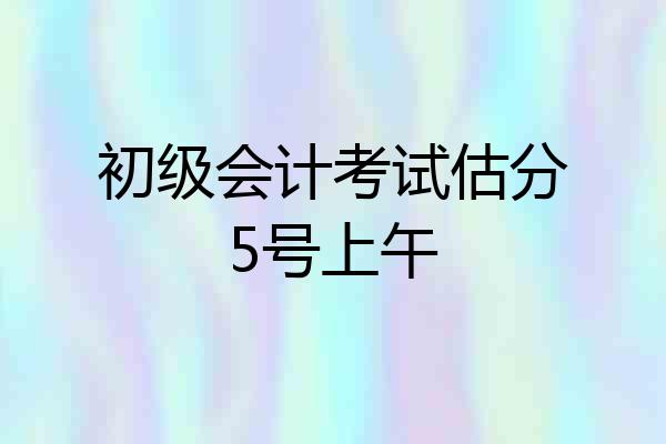 初级会计考试估分5号上午