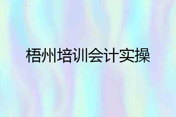梧州培训会计实操