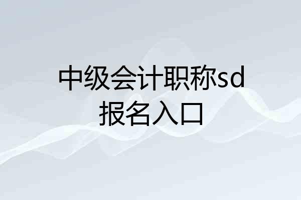 中级会计职称sd报名入口