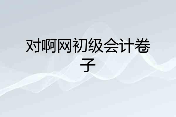 对啊网初级会计卷子