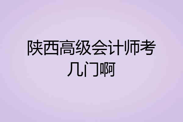 陕西高级会计师考几门啊