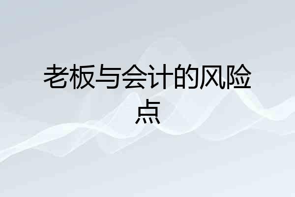 老板与会计的风险点