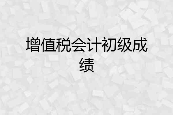 增值税会计初级成绩